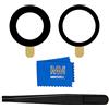 MMOBIEL Lente in Vetro per Fotocamera Posteriore Compatibile con iPhone 12/12 Mini 2020 Vetro Fotocamera con Doppio Lato Adesivo Pinze e Panno Incluso - Nero