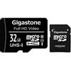 Gigastone Micro SD Card 32GB Micro SDHC U1 C10 90MB/S Scheda di memoria ad alta velocità Class10 Uhs Full HD Video Nintendo Gopro Camera Samsung Canon Nikon DJI Drone