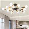 JIINOO Lampadario Sputnik Moderno Nero a 10 Luci da Soffitto, 70cm