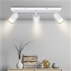 Kambo Faretti da Soffitto Orientabili, Faretti da Parete Interno Bianco per 3 Lampadine GU10 non Incluse, Lampadario Faretti Led Soffitto per Soggiorno Camera da Letto Corridoio, Max 50W