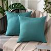 MIULEE 2 Pezzi all'Aperto Copricuscini Impermeabile Federe per Cuscino Decorativi Moderni in Poliestere Cuscini in Lino per Divano Sedie Picnic Camera da Letto 50x50 cm Blu Chiro