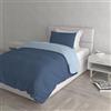 Italian Bed Linen Set Copripiumino 100% Cotone Natural Color, Made in Italy - Parure Copri Piumino - Sacco Piumone 150x200 cm con Doppia Patella e Federa Cuscino, Singolo, Avio/Azzurro