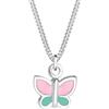 Elli Collana per bambini con ciondolo a forma di farfalla, argento 925, smaltato, 36 cm, 0104991017_36, 36cm, Sfaccettatura, Nessuna pietra preziosa