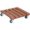 WAGNER Carrello per Piante WPC 29 x 29 x 7,5 cm I Carrello per Fiori e Piante per Interni ed Esterni, Terracotta I Portavaso Composito di plastica e Legno I 2 Freni I Portata 80 kg - 20053001