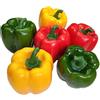 Lorigun Artificiale Peperoni Finti Verdure Peperoni Colorati per la Decorazione, Ortaggi Decorativi, Peperoni Rosso Verde Giallo 6 Pezzi (Ogni Colore 2 pezzi)