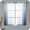 GIRASOLE HOME Coppia Tende Voile Semi Trasparenti Colore Sfumato Bianco e Grigio Tenda per Soggiorno Camera Cameretta Cucina e Interni 2 Pannelli con Occhielli 140x148cm
