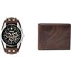 Fossil Orologio, da Uomo, Coachman, Misura Cassa 45mm, Movimento Cronografo, al Quarzo, con Cinturino in Vera Pelle + Derrick Portafoglio, Uomo, in Pelle, 11.5 cm L x 2 cm L x 9 cm H