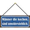 Schatzmix - Targa in metallo da uomo con cordoncino, 27 x 10 cm, decorazione con scritta in lingua inglese kochen irresisten, multicolore