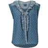 Pepe Jeans Carola Camicetta Smanicat Bordi Voulant Blu Fiorellini Bia Donna