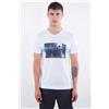 Napapijri Soyo Fantasy T-Shirt M/M Bianca Stampa Fotografica Palme Uomo