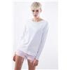 Napapijri Deme Crew Maglia Girocollo Lurex Colletto Bianca Donna