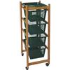 Valdomo Ercolino Carrello Portatutto da Cucina, Legno, Noce/Verde Scuro, 37x30x85 cm