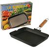Risol Bistecchiera Antiaderente gratella Manico Pieghevole 36x26 Pentole Cucina