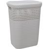 Dea Home Z439M008 Cesta Portabiancheria Rattan, 60 L, 42x33x58, Bianco