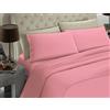 BANZAII TEXTILE INNOVATOR ONLINE Banzaii Completo Lenzuolo Matrimoniale Maxi, Rosa 100% Microfibra Made in Italy, Lenzuolo Sopra 260 x 290 cm, Lenzuolo Sotto 180 x 200 x 25 cm, 2 Federe 52 x 82 cm