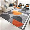 CMwardrobe Tappeto Moderno La Zona Tappeti Salotto Grigio Nordico Astratto Geometrico Arancione Tappeti per Soggiorn Camera da Letto Sala da Pranzo 140×200CM