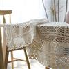 NgFTG Vintage Cotone Uncinetto Tovaglia, Pizzo macramè Nappa Copritavolo, Cuciture Biancheria da Tavola, Beige Multi-Size Inodoro Rettangolare-a 140x140cm(55x55inch)