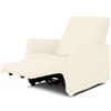 BIANCALUNA - Copripolotrona elastico Genius Lounge reclinabili Anti Macchia - 1 posto da 65 a 110 cm Copridivano tinta unita Made in Italy - Panna