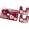 emmevi Tappeto Bagno Parure Morbido Antiscivolo Assorbente Lavabile Moderno MOD.ITACA Set 3 Pezzi Rosso
