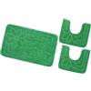 emmevi Tappeto Bagno Parure Fiori Morbido Antiscivolo Assorbente Lavabile MOD.Moorea 6 Set 3 Pezzi Verde