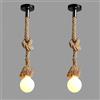 MAKA change your life quality Lampadario in Corda di Canapa 2x Singola Testa Canapa Vintage Luce Appesa Soffitto 2Pz Lampada a Sospensione Retro Stile Country per Soggiorno Cucina Rustica Lido Marino Ristorante Bar Pizzeria, E27