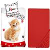 Best Friends Sweet Animals Gatto Gattini 3 Pezzi Set Letto Singolo Copripiumino + Federa + Lenzuola con Angoli 100% Cotone Biancheria da Letto