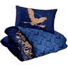 hermet Harry Potter, Set Sacco Copripiumino Letto Singolo + Federa, 1 Piazza, 100% Cotone, Blu, Prodotto Ufficiale, (Non Contiene Lenzuolo Sotto Con Angoli)