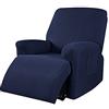 IlGruppone Copripoltrona jacquard elasticizzato per poltrona reclinabile relax con tasche copridivano salvadivano - Blu