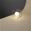 Perenz Lampada Da Tavolo In Metallo Verniciato Oro Serie Cube
