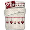 HomeLife Trapunta Matrimoniale Invernale 260X280 Made in Italy | Piumone Letto Matrimoniale 300 gr/mq Autunno/Inverno | Caldo Piumone Anallergico | Piumino Shabby Chic Cuori Appesi | Rosso, 2P