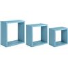 SANITEC MODULARREDO Sanitec Incubo Mensole da Parete, Legno, Blu Baltico, 15.5x35x35 cm, 3 unità