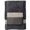 RICAMI FIORENTINI BALDI Set Asciugamani con Balza Lino e Raso, Spugna di Cotone 100%, 2 Pezzi: Viso+ ospite. Idea Regalo. Prodotto Artigianale Toscano (2 Pezzi, Siena, Grigio)
