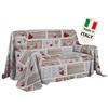 Biancheria&Casa Copridivano copriletto Shabby Love copritutto Made in Italy Gran foular Telo : Colore - Rosso, Misura - cm 250x290