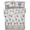 HomeLife Trapunta Matrimoniale Invernale 260X280 Made in Italy | Piumone Letto Matrimoniale 300 gr/mqAutunno/Inverno | Caldo Piumone Anallergico | Piumino Fantasia Mongolfiere e Citta' | Beige, 2P