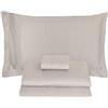 Laura Biagiotti Completo Letto Matrimoniale Artemisia Lenzuola Due Piazze Maxi 100% Puro Raso di Cotone con Orlo a Giorno 2 Federe + sopra + sotto con Angoli (Tortora)