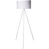 BAKAJI Lampada da Terra Piantana Base Treppiedi con Interruttore Luce Dimmerabile Design Moderno Paralume in Tessuto Attacco Lampadina E27 Max 60W Dimensione Dimensione: 145 x 45 cm (Bianco)