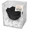 Premium-rose.com PREMIUM ROSE - Cubo Rosa Stabilizzata Nera 6 cm con Marmo di Carrara - Rosa Eterna Stabilizzata Made in Italy - Idea per Occasioni Formali e Chi ha Stile Dark - Nero A 1067