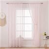 MIULEE Tende Rosa Camera da Letto con Pon Pon, 2 Pezzi Tende per Finestre Soggiorno (2X L 140 x A 145cm), Trasparenti Tende con Anelli, Tende Cameretta Bambini con Pompon, Tende Interni Casa