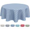 Home Direct Tovaglia in Tela Cerata plastificata Rotonda 160cm Blu Grigio