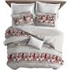 IlGruppone Il Gruppone Passione Casa Copripiumino Felpato Prodotto Italiano Sacco e Federe Linea Gnomo 100% Cotone di Flanella - Matrimoniale - Rosso