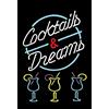 Schatzmix Blechschild Alkohol Cocktails & Dreams Metallschild Wanddeko 20x30 cm Tin Sign Targa di Metallo da Parete, Lamiera, Multicolore