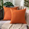MIULEE 2 Pezzi all'Aperto Copricuscini Impermeabile Federe per Cuscino Decorativi Moderni in Poliestere Cuscini in Lino per Divano Sedie Picnic Camera da Letto 45x45 cm Arancia