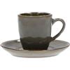 ROSE&TULIPANI Tazza Caffè Con Piatto Concerto Grigio Tortora