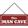 Schatzmix Blechschild The Man Cave Metallschild Wanddeko 27x10 cm mit Kordel Targa di Metallo da Parete, Lamiera, Multicolore