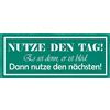 Schatzmix Blechschild Spruch Nutze den Tag Metallschild Wanddeko 27x10 cm Tin Sign Targa di Metallo da Parete, Lamiera, Multicolore