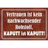 Schatzmix Blechschild Spruch Vertrauen Ist Kein nachwachs. Rohstoff Metallschild 20x30 Targa di Metallo da Parete, Lamiera, Multicolore, 20x30 cm