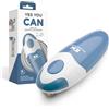 Kitchen Mama Apriscatole elettrico Kitchen Mama Auto 2.0: Lama affilata apre quasi tutte le lattine - Automatico, a mani libere, bordo liscio, sicuro per gli alimenti, a batteria (Blu Morandi)