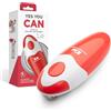 Kitchen Mama Apriscatole elettrico Kitchen Mama Auto 2.0: Lama affilata apre quasi tutte le lattine - Automatico, a mani libere, bordo liscio, sicuro per gli alimenti, a batteria (Rosso)
