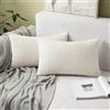MIULEE Natale Copricuscini 2 Pezzi Federe Cuscini Granula Morbido Quadrato Decorazioni per Divano Sedia Camera da Letto Soggiorno Cucina in Misto Poliestere Unita Tinta 30x30cm Bianco Latte