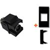 LINK Keystone presa TV diretta IEC maschio compatibile Legrand Vela nera